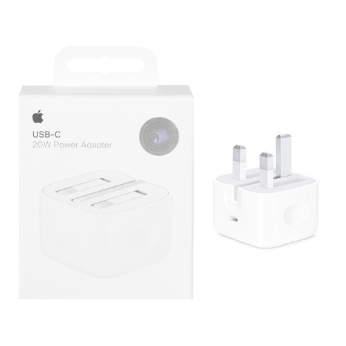 شارژر دیواری اپل سه پین 20W اصل چین - سفید - درجه یک (گارانتی تعویض)