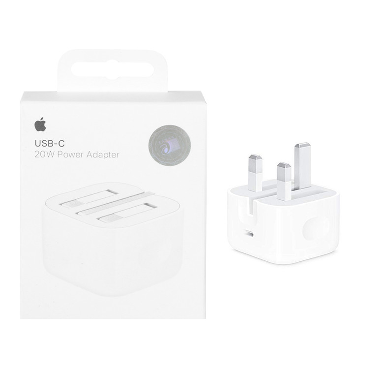 شارژر دیواری اپل سه پین 20W اصل چین - سفید - درجه یک (گارانتی تعویض)