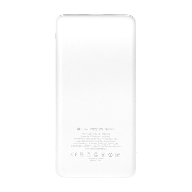 پاوربانک فست شارژ ProOne 10000mAh مدل PPB5124 - سفید