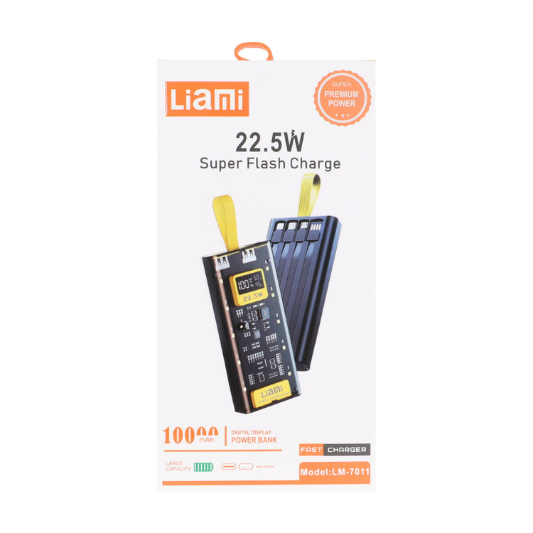 پاوربانک (PD و فست شارژ) Liami 22.5W 10000mAh مدل LM-7011 - سفید (گارانتی شش ماهه شرکتی)