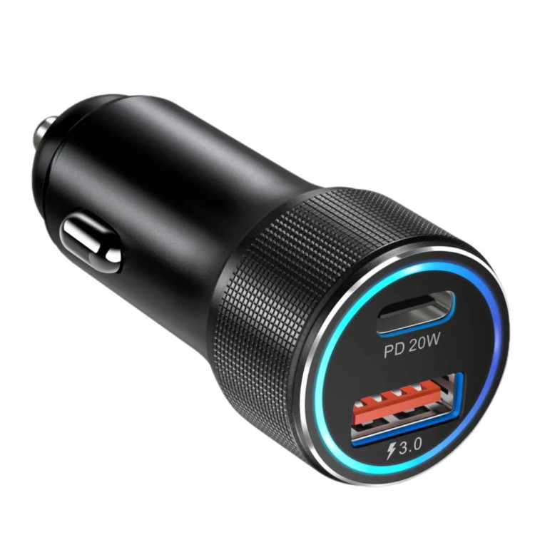 شارژر فندکی PD و فست دو پورت مدل CC-68 45W مشکی