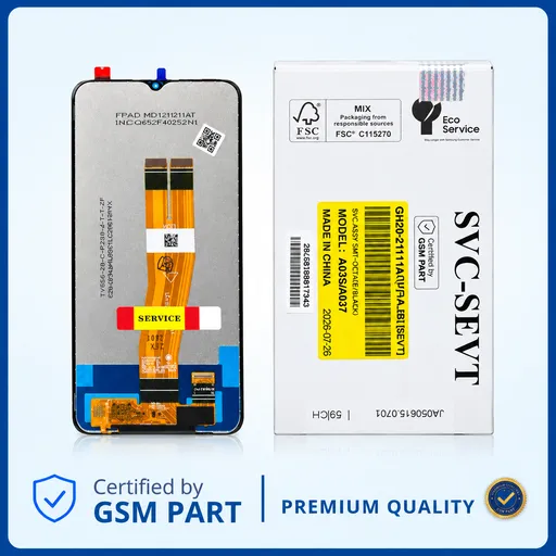 LCD SAMSUNG A03S (A037 / A035 / A025) N.F (SERVICE PACK) GSM PART اصلی